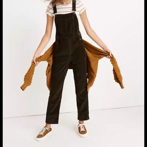 Madewell corduroy green overalls